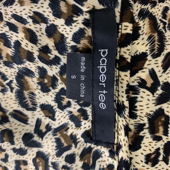 Paper Tee Small Tank Blouse Cheetah Gold Stud Rock - Picture 4 of 4